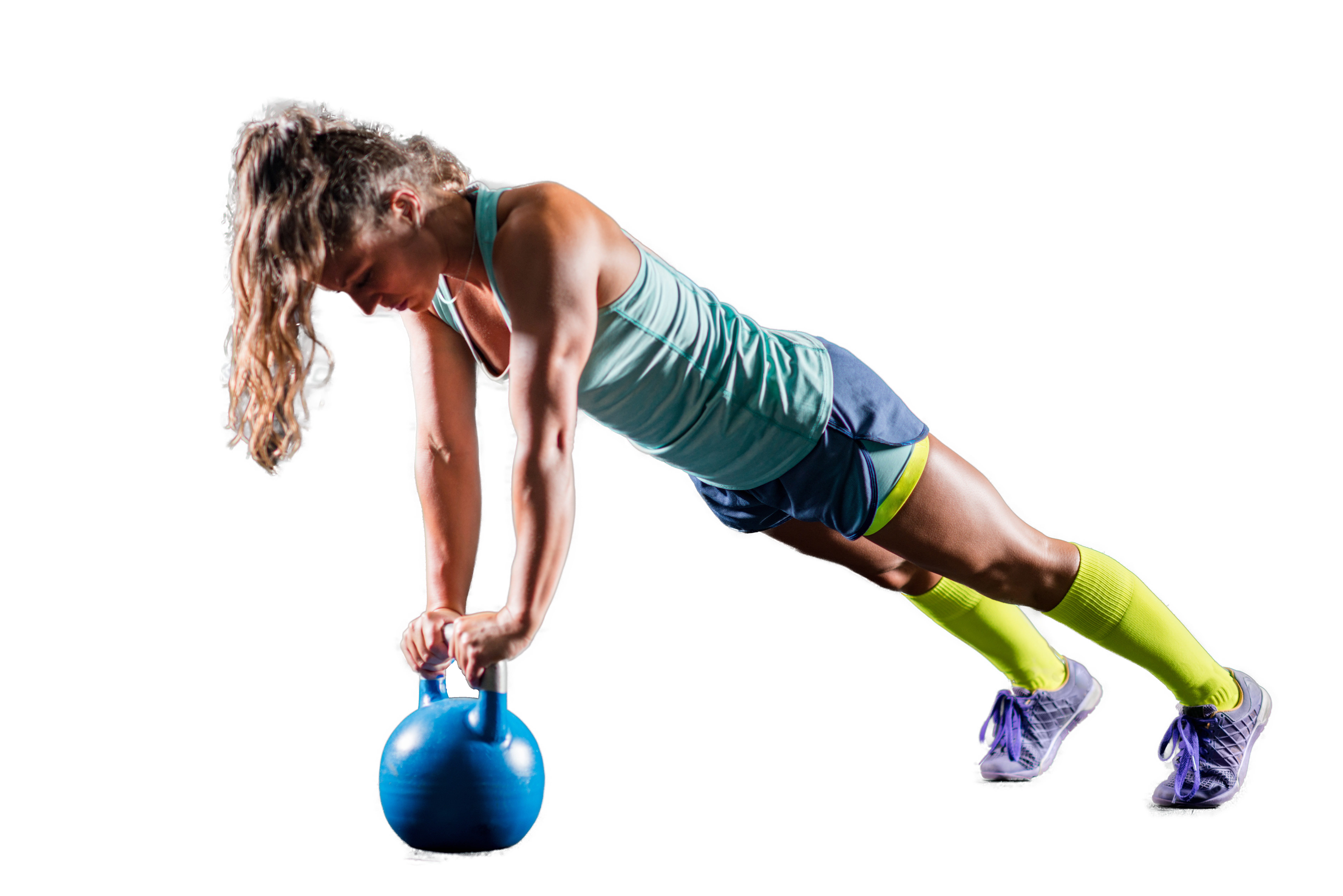 Roanoke woman getting fit at the gym doing push ups